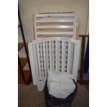 CHILD'S WOODEN COT, WIDTH APPROX 75CM