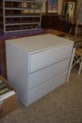 PAINTED WOOD CHEST OF DRAWERS, LENGTH APPROX 76CM