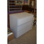 PAINTED WOOD CHEST OF DRAWERS, LENGTH APPROX 76CM