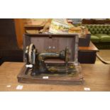 DECORATIVE VINTAGE SEWING MACHINE BY FRISTER & ROSSMAN IN WOODEN CASE