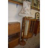 STAINED WOOD LAMP STANDARD, APPROX HEIGHT 135CM PLUS SHADE