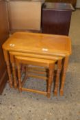 GOOD QUALITY NEST OF THREE TABLES, LARGEST APPROX 56 X 35CM