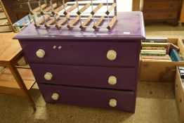 PAINTED CHEST OF DRAWERS, WIDTH APPROX 91CM