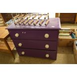 PAINTED CHEST OF DRAWERS, WIDTH APPROX 91CM