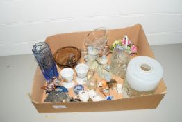 BOX CONTAINING HOUSEHOLD GLASS WARES ETC