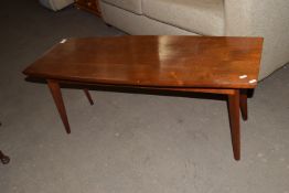 TEAK EFFECT COFFEE TABLE, APPROX 107 X 42CM MAX