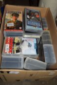 BOX CONTAINING COLLECTION OF VIDEO CASSETTES