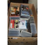 BOX CONTAINING COLLECTION OF VIDEO CASSETTES