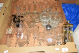 BOX OF HOUSEHOLD GLASS WARES