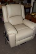 LEATHER ELECTRIC RECLINER CHAIR, WIDTH APPROX 94CM