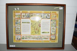 FRAMED PRINT CELEBRATING THE MILLENNIUM IN HURSTPIERPOINT, FRAMED APPROX 78 X 61CM