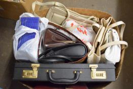 BOX CONTAINING HANDBAGS ETC