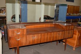 RETRO STYLE MIRROR BACK DRESSING TABLE, CIRCA 1960S, LENGTH APPROX 153CM
