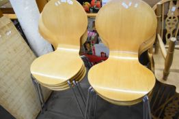 SET OF EIGHT CHROMIUM FRAMED AND BENTWOOD CHAIRS