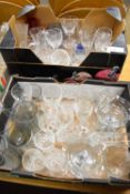 TWO BOXES OF GLASS WARE