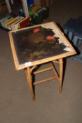 BAMBOO EFFECT OCCASIONAL TABLE, APPROX 41CM SQUARE