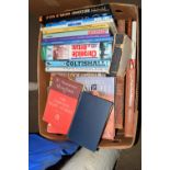 BOX OF MIXED REFERENCE BOOKS - AVIATION INTEREST, SOMERSET MAUGHAM ETC