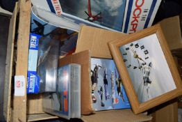 BOX CONTAINING VARIOUS AVIATION INTEREST INCLUDING DVDS, BOOKS, MODELS ETC