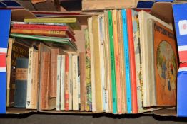 BOX OF EARLY ANNUALS - HERGE TINTIN IN TIBET, RUPERT 1970S, CHATTERBOX NEWSBOX ETC