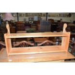 SMALL PINE KITCHEN WALL SHELF, WIDTH APPROX 92CM