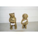 TWO BRASS MODELS, ONE OF A BEAR