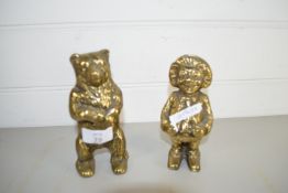 TWO BRASS MODELS, ONE OF A BEAR