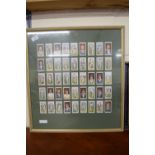 FRAMED SET OF WILLS "CRICKETERS 1928" CIGARETTE CARDS