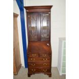 EARLY TO MID-20TH CENTURY MAHOGANY FINISH FALL FRONT BUREAU BOOKCASE WITH FITTED INTERIOR AND