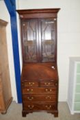 EARLY TO MID-20TH CENTURY MAHOGANY FINISH FALL FRONT BUREAU BOOKCASE WITH FITTED INTERIOR AND