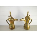 TWO MIDDLE EASTERN STYLE BRASS JUGS