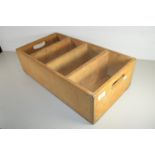 WOODEN TRAY WITH THREE DIVIDERS