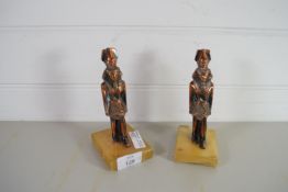 TWO METAL MODELS OF EGYPTIAN PHAROAHS