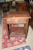OAK SIDE TABLE WITH DRAWER BENEATH, APPROX 66 X 44CM