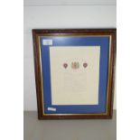 FRAMED COPY OF A MUSICAL EVENING AT BUCKINGHAM PALACE