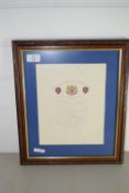 FRAMED COPY OF A MUSICAL EVENING AT BUCKINGHAM PALACE