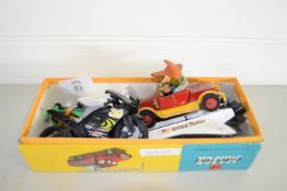 BOX CONTAINING TOY MOTORBIKE ETC