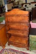 GOOD QUALITY REPRODUCTION WATERFALL BOOKCASE, APPROX 71CM WIDE MAX