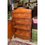 GOOD QUALITY REPRODUCTION WATERFALL BOOKCASE, APPROX 71CM WIDE MAX