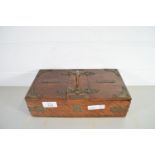 WOODEN BOX WITH TWO COMPARTMENTS AND METAL MOUNTS