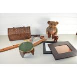 TRAY CONTAINING WOODEN ITEMS, PHOTO FRAMES ETC