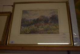 WATERCOLOUR OF DUNSTER CASTLE WITH INSCRIPTION VERSO