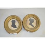 TWO SILHOUETTES IN GILT STYLE FRAMES