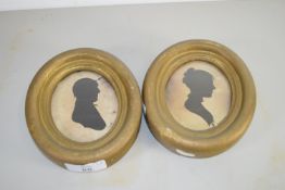 TWO SILHOUETTES IN GILT STYLE FRAMES