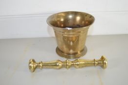 BRASS PESTLE AND MORTAR