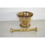 BRASS PESTLE AND MORTAR