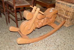 GOOD QUALITY SOLID WOOD MOTORCYCLE ROCKING TOY, TOTAL LENGTH APPROX 92CM MAX
