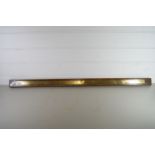 LARGE MOUNTED BRASS RULER ON WOODEN MOUNT