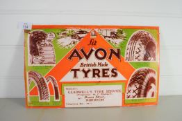ADVERTISING CARD FOR AVON TYRES