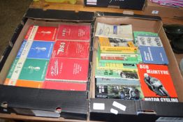 TWO BOXES OF MAINLY MOTORCYCLE EPHEMERA RELATED TO BSA BANTAMS AND OTHERS
