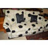 MODERN THREE SEATER SOFA WITH SCATTER CUSHIONS, APPROX 210CM LONG